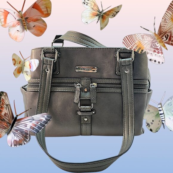 Rosetti Midtown Shoulder Bag Gray 2 Handles 11.5 Drop 11" x 8.5" - Picture 1 of 13